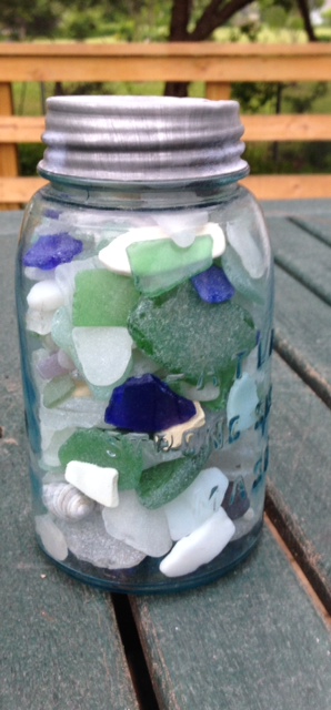 Image of a jar full of sea glass