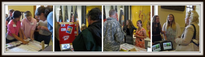 image of students talking to visiitors